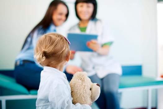 Little girl at doctors office