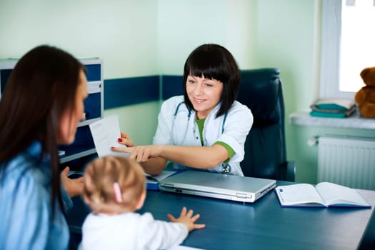 Doctor showing medical results