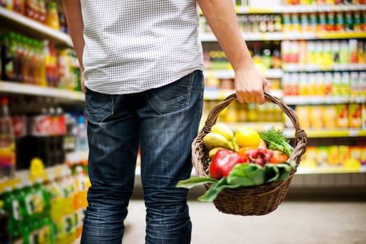 Basket filled healthy food