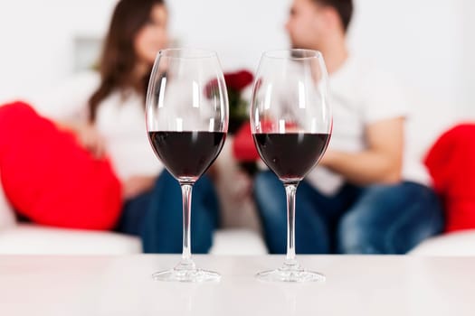 Red wine for valentine's day