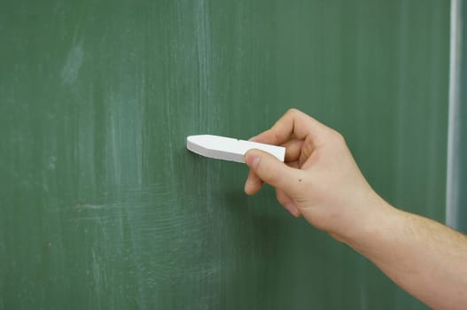 Writing on the blackboard