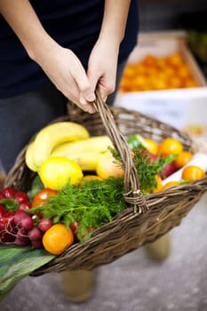 Basket filled healthy food