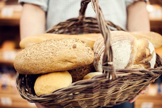 Basket filled baking bread