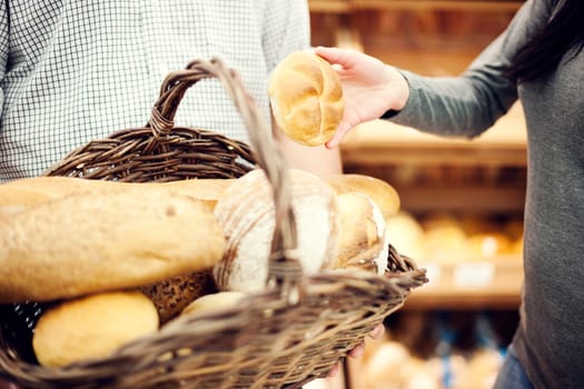 Basket filled baking bread