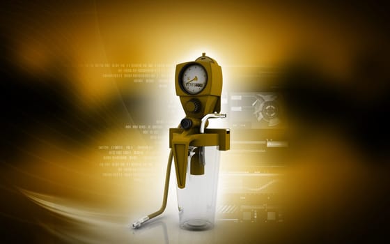 Digital illustration wall suction units in colour background