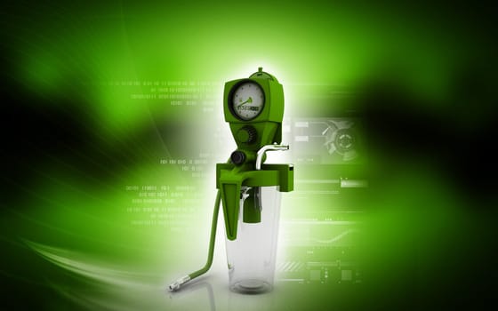 Digital illustration wall suction units in colour background