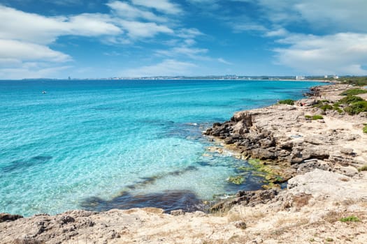 Beautiful crystal clear turquoise beach near Gallipoli, Italy
