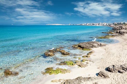 Beautiful crystal clear turquoise beach near Gallipoli, Italy
