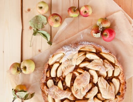 Homemade apple pie with organic apple apple sepfeln