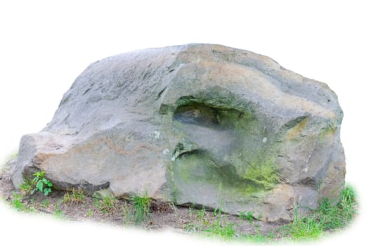 Snakes,reptiles head of stone,geological phenomenon formed by erosion,isolated on white ground.