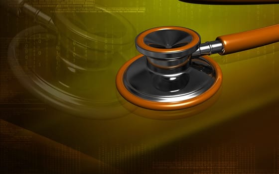 Digital illustration of stethoscope in colour background