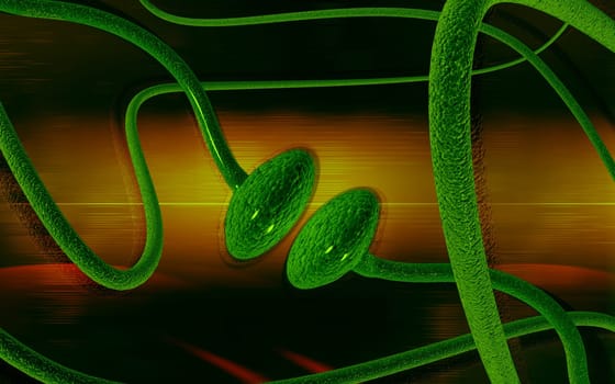 Digital illustration of synapse in colour background