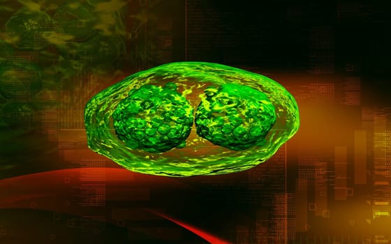 Digital illustration of pox virus in colour background