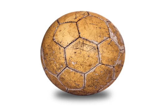 Old leather ball with place for text