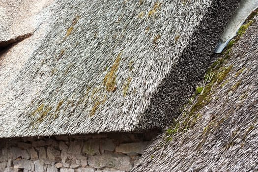 Details of a thatched cottage in Brittany (France)