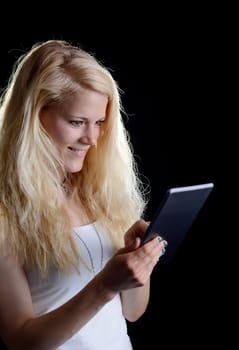 Woman with digital tablet