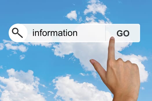 information button on search toolbar, business concept