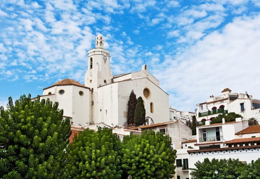 View of the church of Cadaques in Catalonia - Spain