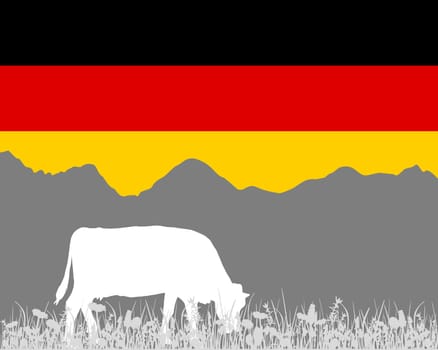Cow Alm and German Flag