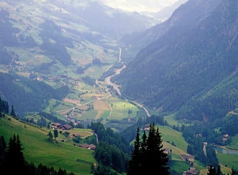Alpine Valley by Dachstein in Austria