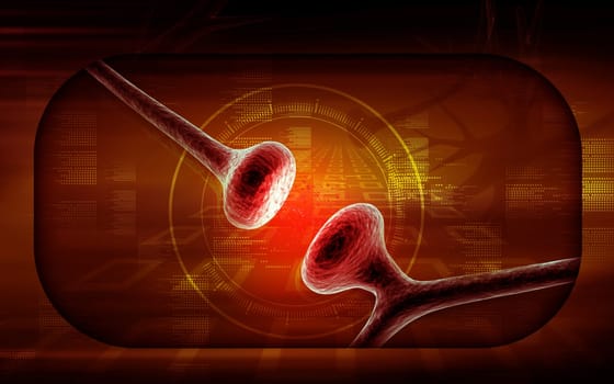 Digital illustration of synapse in colour background