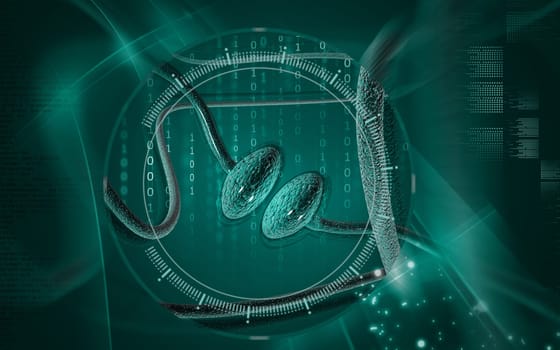 Digital illustration of synapse in colour background