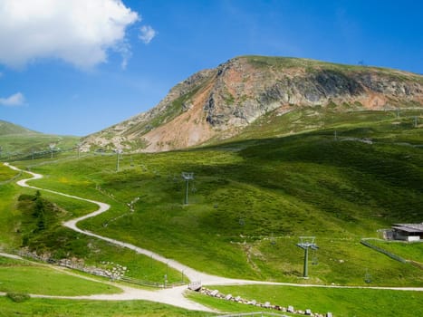 View of the Merano 2000 plateau in South Tyrol in summer