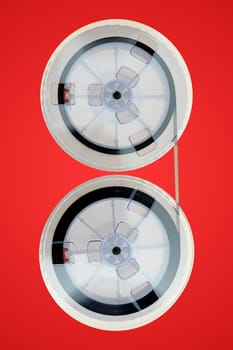 A close up shot of VHS Internal ribbon tape