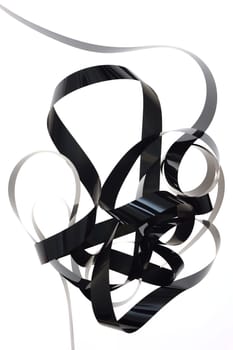 A close up shot of VHS Internal ribbon tape