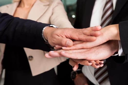 Business handshake over the deal. Close-up shot