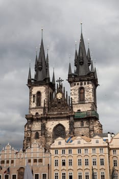 Gothic Tyn Church, Old Town, (Staré město), Prague, Czech Republic