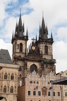 Gothic Tyn Church, Old Town, (Staré město), Prague, Czech Republic