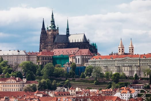 View over Prague Castle from Charles Bridge, Czech Republic