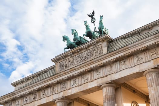 Berlin, Germany. Branderburger Tor with beautiful clouds on background