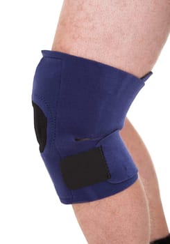 A Person Wearing Knee Brace Over White Background