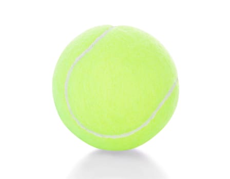 Close-up Of A Tennis Ball Isolated Over White Background