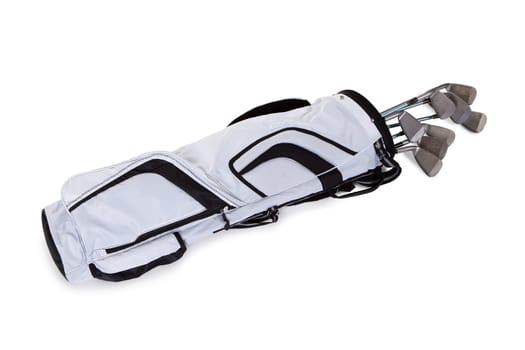 Close-up Of A Golf Bag Isolated On White Background