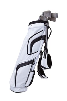 Close-up Of A Golf Bag Isolated On White Background