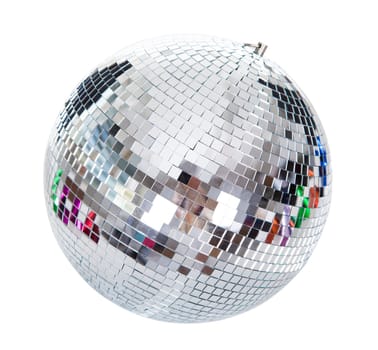 Close-up Of A Disco Ball Isolated On White Background