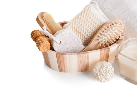 Bath Spa Massage Kit Isolated Over White Background