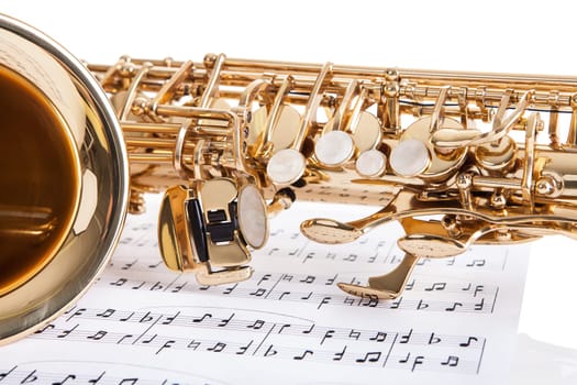 Close-up Of Trumpet Isolated Over White Background