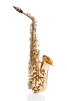 Close-up Of Trumpet Isolated Over White Background