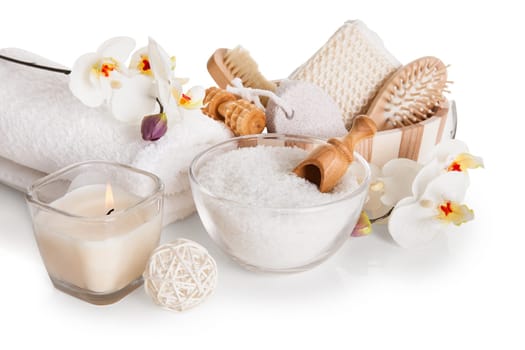 Bath Spa Massage Kit Isolated Over White Background
