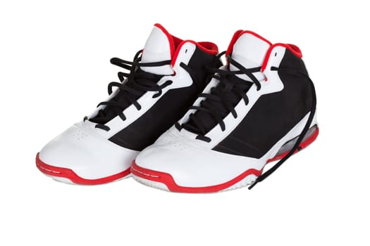 Pair of basketball shoes. Isolated on white background