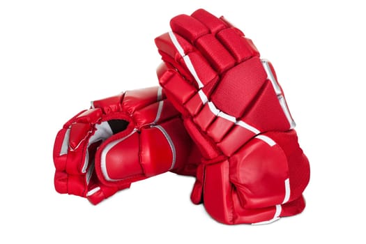 Pair of hockey gloves. Isolated on white background