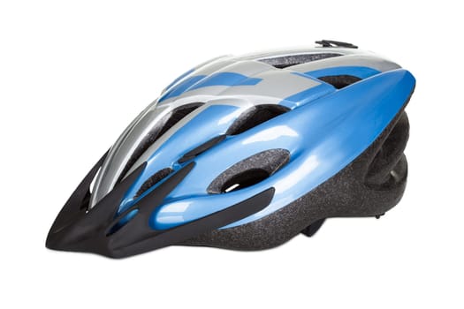 Photo of bicycle helmet. Isolated on white background