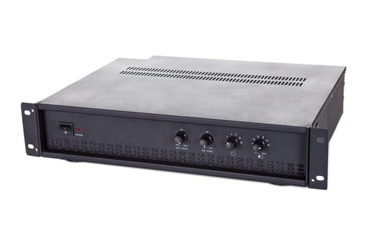 Photo of conference amplifier. Isolated on white background