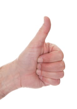 Close-up Of Hands Gesturing Different Signs Over White Background