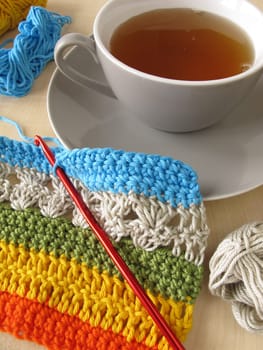 A crochet job and a cup of tea
