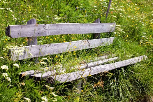 Wooden bench for resting